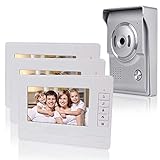 Kadongli KDL Videocitofono interno casa Smart Home Video Citofono 7inch Video citofono campanello Telefono, Impermeabile Telecamera esterna con monitor da 7 pollici per Villa (3 Monitor)
