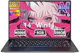 Pc Portatile 14 Pollici Win11 Notebook Celeron N5095 Upto 2,9 GHz Laptop 8GB RAM 256GB SSD TF 1TB LPDDR4 5G WiFi 1920*1080 FHD USB 3.0 Laptop QWERTY Tastiera Film Italiana - Nero Corpo in Metallo-1