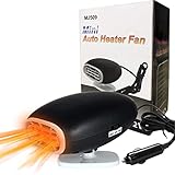 FLYEER Riscaldamento Auto 12V, Sbrinatore Auto 12V 150W 2 in 1 Riscaldatore per Auto Demister Sbrinatore Ventilatore Veicolo Riscaldamento Automatico Demiste Rotazione di 360°