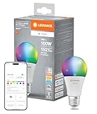 LEDVANCE Lampada LED SMART+ MATTER, Smerigliata, 14W, 1521 lm, Forma a Goccia E27, Luce Colorata e Luce Bianca, Compatibile con Google, Alexa, Apple, app o Controllo Vocale, Durata Fino a 20000 ore