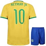 Kingdo Kit Calcio Brasile Neymar - Bambino e Adulto - Ragazzi - Divisa da Calcio - Regali per Il Calcio - Abbigliamento Sportivo - Taglia S