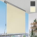 Tenda da sole verticale Sol Royal 160x250 cm Tenda MS5 - protezione per la privacy con manovella rimovibile, tenda da sole idrorepellente per terrazza, balcone, giardino - beige