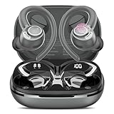 Cuffie Bluetooth Sport, Auricolari 5.4 con Mic Stereo, Cuffie Wireless con Ricarica Rapida USB-C, Cuffiette Doppio Display LED, IP7 Impermeabili Auricolare,48H,Cuffie Senza Fili Corsa Running,Grigio