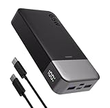 JUOVI Laptop Power Bank 20000mAh 65W, USB C In&Out Ricarica Rapida Powerbank Caricatore Portatile, Batteria Portatile Compatibile con Phone MacBook Tablet PC Computer Steam Deck J2931 (Nero)