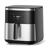 Friggitrice ad Aria 7 Litri, Airfryer Senza Olio con Touch Screen, Friggitrice XXL 1800W, Modalità Shake, One-Touch Display, Tempo e Temperatura Regolabili 80-200℃