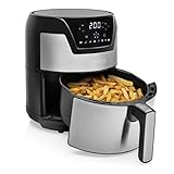 Princess Friggitrice ad Aria Digitale Airfryer XXL, 1500 W, 4.5 Litri, Acciaio Inossidabile, 8 Impostazioni di Cottura, Protezione Contro il Surriscaldamento, Nero