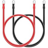 Greluma 2 pezzi cavo batteria in rame puro 5 AWG con capicorda 10 mm (3/8') per solare, campeggio, auto, barca