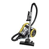 Polti Forzaspira C115_Plus, Aspirapolvere Ciclonico a Traino, Senza Sacco, Spazzola Parquet in Dotazione, Nero/Giallo