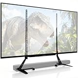 Amazon Basics Supporto per TV universale, per televisori LCD, LED e al plasma da 22'-77', regolabile in altezza, compatibile con soundbar, capacità di carico fino a 36 kg, VESA max 800 x 400 mm, nero