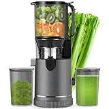 Estrattore Frutta e Verdura a Freddo 400W, Slow Juicer con Bocca XL 147 mm per Frutta e Verdura Intere, Elevata Estrazione e Conservazione Nutrienti, 1,8 L, 2 Bicchieri, Senza BPA