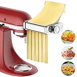 Gvode Accessorio Pasta 3-in-1 per KitchenAid, Sfogliatrice in Acciaio Inox con 8 Regolazioni, Compatibile con KitchenAid Artisan | Taglia Spaghetti, Fettuccine, Lasagne, Piastra Guida Inox