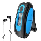AGPTEK Lettore MP3 Impermeabile Subacqueo IPX8 con Clip Lettore Musicale da 8GB Nuoto MP3 con Auricolare,Cavo Audio e 3 paia di Tappi per le Orecchie,Supporta Radio FM,per Sport in Esecuzione Surf