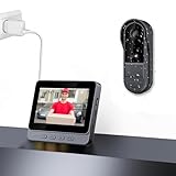 Winnes Video Campanello Videocitofono senza Fili da Esterno Smart Video Citofono Wireless Doorbell Impermeabile IP67 con Telecamera 1080P 4,3 Pollici Display 170° Ultra Grandangolo,Nessun APP&WiFi