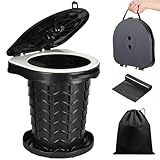 KALBIGRO WC Portatile Adulti, 220kg Toilette Portatile Pieghevole, Gabinetto Portatile Adulti con 10 Sacchetti per WC Campeggio, Water Portatile Adulti per Campeggio, Escursionismo, Pesca, Viaggio