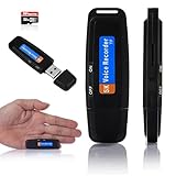 Registratore Vocale Spia Digitale Con Micro SD 32 GB Incluso | Mini Registratore Vocale Ideale Per Riunioni, Interviste, Lezioni | Mini Registratore Audio Con Microfono Spia 500 Ore Di Registrazione