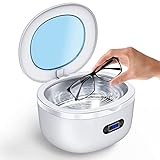 CRXC Pulitore Ultrasuoni Aggiornato 43kHz Lavatrice ad Ultrasuoni Professionale 750ML con 5 Modalità di Tempo, Porta Orologi e Pulizia Plastica Cesto per Gioielli, Anelli, Occhiali, Pennello da Trucco