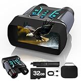 Binocolo Visione Notturna 4K, 36 MP Visore Notturno con Zoom Digitale 8X, Ricaricabile 4500mAh, Display HD da 4,5', Scheda 32GB Carta, 7-Livelli Visione Infrarossa, Perfetto per Campeggio (Grigio Blu)