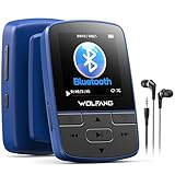WOLFANG Lettore MP3 con Bluetooth 5.2, clip sportiva, formato mini, peso 28,3 g, radio FM HiF, registratore vocale, auricolari inclusi