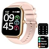 Smartwatch Donna Uomo con Risposta Chiamate e Vivavoce, 1.85' Smartwatch, Orologio Fitness Tracker Donna Offerta IP68 con Cardiofrequenzimetro, SpO2, Notifiche Messaggi Whatsapp per Android iOS