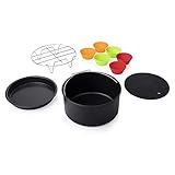 Princess Set Accessori Airfryer 10 Pezzi per Friggitrice ad Aria 4,5 L e 5,2 L, Set da Forno con Teglia Pizza, Tortiera, Griglia, Stampi Muffin e Supporto, 182012