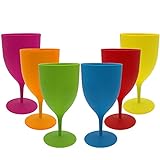 GJCrafts Bicchiere da vino in plastica di colore puro, 300 ml 6 pezzi di bicchiere da vino da campeggio da viaggio, sono disponibili una varietà di colori, riutilizzabili, per acqua, birra e bevande