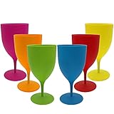 GJCrafts Bicchiere da vino in plastica di colore puro, 300 ml 6 pezzi di bicchiere da vino da campeggio da viaggio, sono disponibili una varietà di colori, riutilizzabili, per acqua, birra e bevande