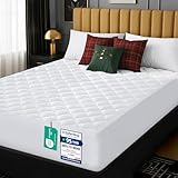 Utopia Bedding Coprimaterasso Trapuntato, Gonna Elastica Coprimaterasso, Vestibilità Extra Profonda Fino a 30 CM con Motivo a Diamante (160x200 cm, Bianco)