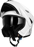 Westt Casco Modulare Moto Certificato ECE R 22.06 - Casco Integrale con Visiera e Parasole per Donna e Uomo - Casco Jet con Protezione Mento per Scooter Roller Ciclomotore
