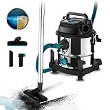 Cecotec 20 L Aspirapolvere Solidi e Liquidi Conga Rockstar Wet & Dry Acciaio MAX. 1400 W, 22 kPa, sistema di drenaggio, aspiratore e soffiante, struttura in metallo, ruote, raggio d'azione 5 m