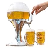 InnovaGoods - Dispenser Refrigerante di Birra Ball, Design Originale, capacità 3,5 L, Scompartimento Ghiaccio Estraibile, Facile da Pulire, Ideale per Feste, Argento, 24x24x42 cm, Acrilico