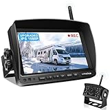 URVOLAX Telecamera Retromarcia Wireless,Monitor da 7'e Telecamera Posteriore Impermeabile IP69K, Visione Notturna HD 1080P 170 ° Grandangolare Telecamera Parcheggio Auto per Roulotte Autocarri Auto