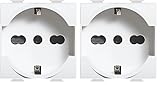 Bticino SAM5440/16F Matix Presa Bipasso, Standard Tedesco, Bianco (Confezione da 2)