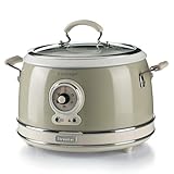 Ariete 2904 Rice Cooker + Slow Cooker - Cuociriso Elettrico con bowl in ceramica - Sushi fatto in casa - Multicooker - Linea Vintage - 3,5 L - 700 W - Beige