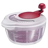 Westmark Centrifuga per insalata, Capacità: 5 litri, ø 26 cm, Plastica, Senza BPA, Fortuna, Colore: Trasparente/Rosso, 243222E2