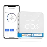 Meross Termostato WiFi, Termostato Smart per Caldaia, Cronotermostato, Termostato da Parete Intelligente per Apple HomeKit, Alexa e Google Assistant, Funzione Programmazione, LED Digitale Touchscreen