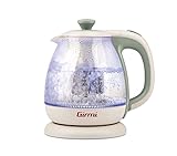 Girmi BL41 Bollitore + Tisaniera in Vetro, 1100 W, Filtro smontabile INOX, Resistenza di sicurezza, Base con rotazione 360°, Cordless 1 Litro, Verde acqua