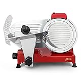 h.koenig Affettatrice Elettrica Professionale MSX254 per Salumi,Pane,Formaggio,240W,Lama Italiana 25cm,Spessore 0-12 mm,Affilatore Integrato,282RPM