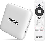 Android TV Box 10.0 MECOOL KM2 Android TV con Netflix Certificato Amlogic S905X2-B TV BOX Android 4K Certificato Google 2G DDR4 8G EMMc BT 4.2 Smart Box TV Android Dolby Audio, Bianco