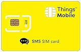SIM Card per SMS - Things Mobile - con copertura globale e rete multi-operatore GSM/2G/3G/4G LTE, senza costi fissi, senza scadenza e tariffe competitive, con 10 € di credito incluso