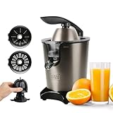 BLACK+DECKER - Spremiagrumi a Leva 350W | Motore AC Pro | 2 Coni | Serbatoio 0,65L o Erogazione Continua | Anti-Goccia | Filtro Polpa | Parti Lavabili | Senza BPA | Acciaio Inox