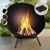 Blumfeldt Braciere da Giardino, Bracere da Esterno Legna, Braciere con Supporto, Braciere da Esterno Resistente Alle Intemperie con Griglia, Copertura Barbecue, Per Campeggio e Terrazzo 66 x 66 cm