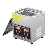 VEVOR Pulitore a Ultrasuoni Vassoio Display Digitale in Acciaio Inox Capienza 2 Litri con Riscaldamento Tempo Temperatura Regolabile, Macchina Pulitrice a Ultrasuoni per Gioielli Occhiali Laboratorio