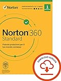 Norton 360 Standard 2022 |Antivirus per 1 Dispositivo Licenza di 1 anno Secure VPN e Password Manager PC, Mac, tablet e smartphone Standard PC/Mac |Codice d'attivazione via email