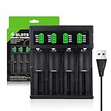 Caricabatteria Ricaricabile 18650 con Ricarica Rapida Intelligente per Batteria 3,7V 18650 14500 14650