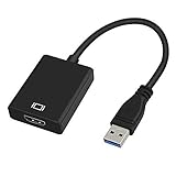 Adattatore USB 3.0 a HDMI, convertitore USB 3.0/2.0 a HDMI 1080P Full HD (da maschio a femmina) con audio per computer portatile proiettore HDTV compatibile con Windows XP 7/8/8.1/10