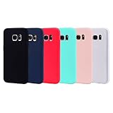 6x Cover per Samsung galaxy S7 edge Silicone Morbido TPU Custodia galaxy S7 edge Ultra Sottile Flessibile Gomma Case Antiurto Protettiva Bumper Candy Gel Copertura Cassa Nero Rosso Verde Rosa Bianco