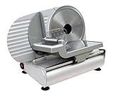 RGV Affettatrice Ausonia SILVER - Affettatrice Elettrica Professionale 150W in Acciaio e Alluminio Fuso, Lama Ø220mm, Spessore Regolabile 0-14mm, Sistema Antivibrazione e Lama Smontabile