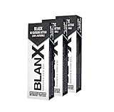 BlanX, Dentifricio Classic Black, Dentifricio con Carbone Attivo Sbiancante, Naturale, Non Abrasivo, per Denti Bianchi, 75 ml - 3 Confezioni