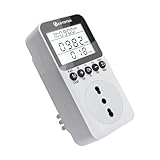KETOTEK Misuratore Consumo Elettrico Contatore Energia Elettrica Spina Italiana con Schermo LCD Retroilluminato Wattmetro Contatore del Consumo di Corrente con 3680W Protezione da Sovraccarico