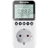 KETOTEK Misuratore Consumi Elettrici con Schermo LCD, Misuratore di Potenza 3680W, Presa Consumo Elettrico 16A, Protezione da Sovraccarico
